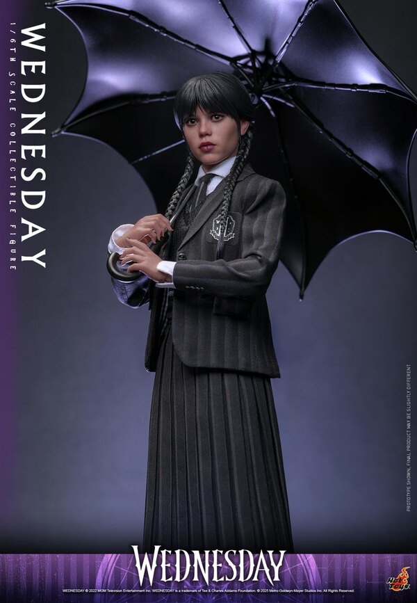 Unique poses of the Wednesday Addams figure