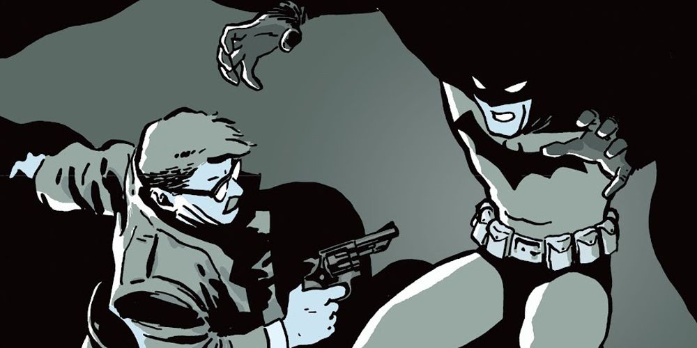 Batman ambushes Jim Gordon in Batman: Year One.