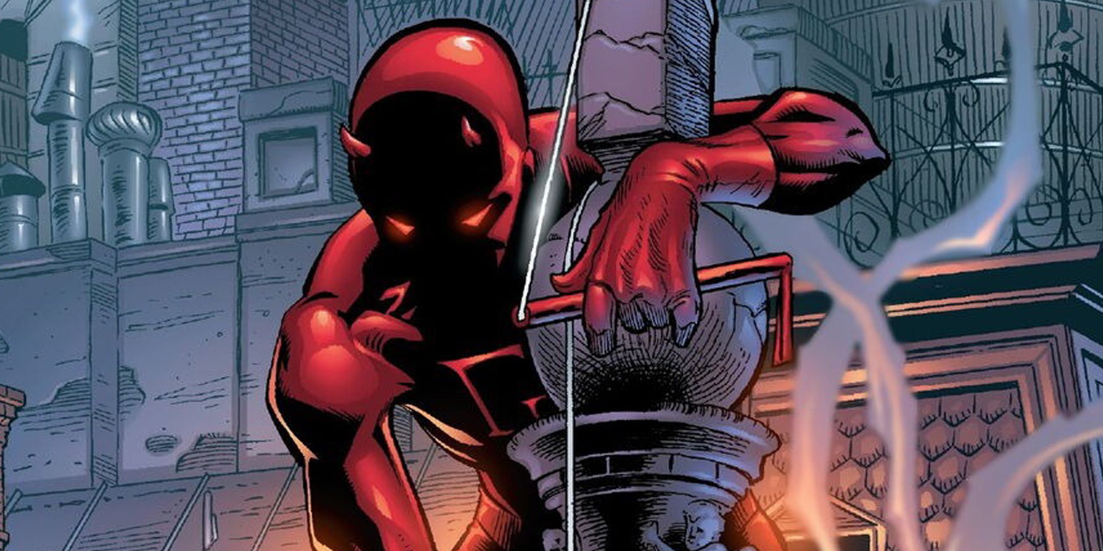 Daredevil on a church rooftop