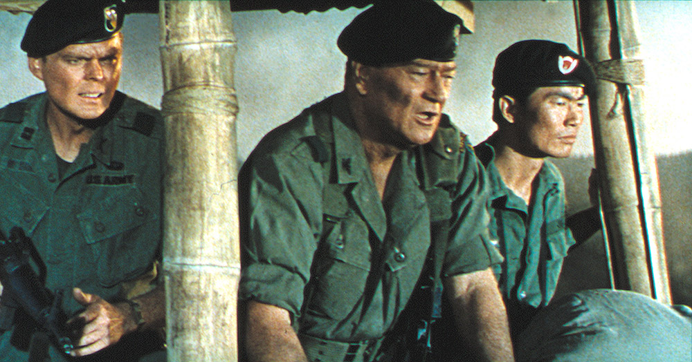 Edward Faulkner and John Wayne in The Green Berets