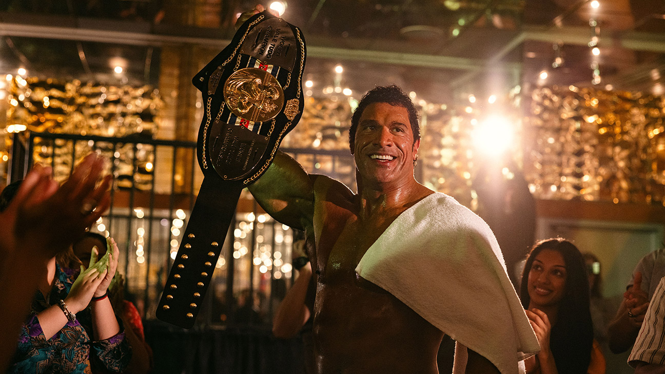 Dwayne Johnson as Mark Kerr in A24's 'The Smashing Machine'