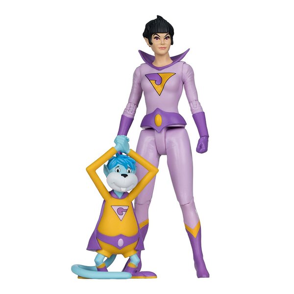 Image showcasing McFarlane Toys DC Super Friends Red Platinum Jayna and Gleek Figure