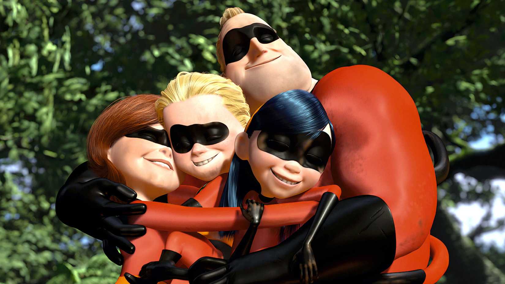 The Incredibles hugging it out