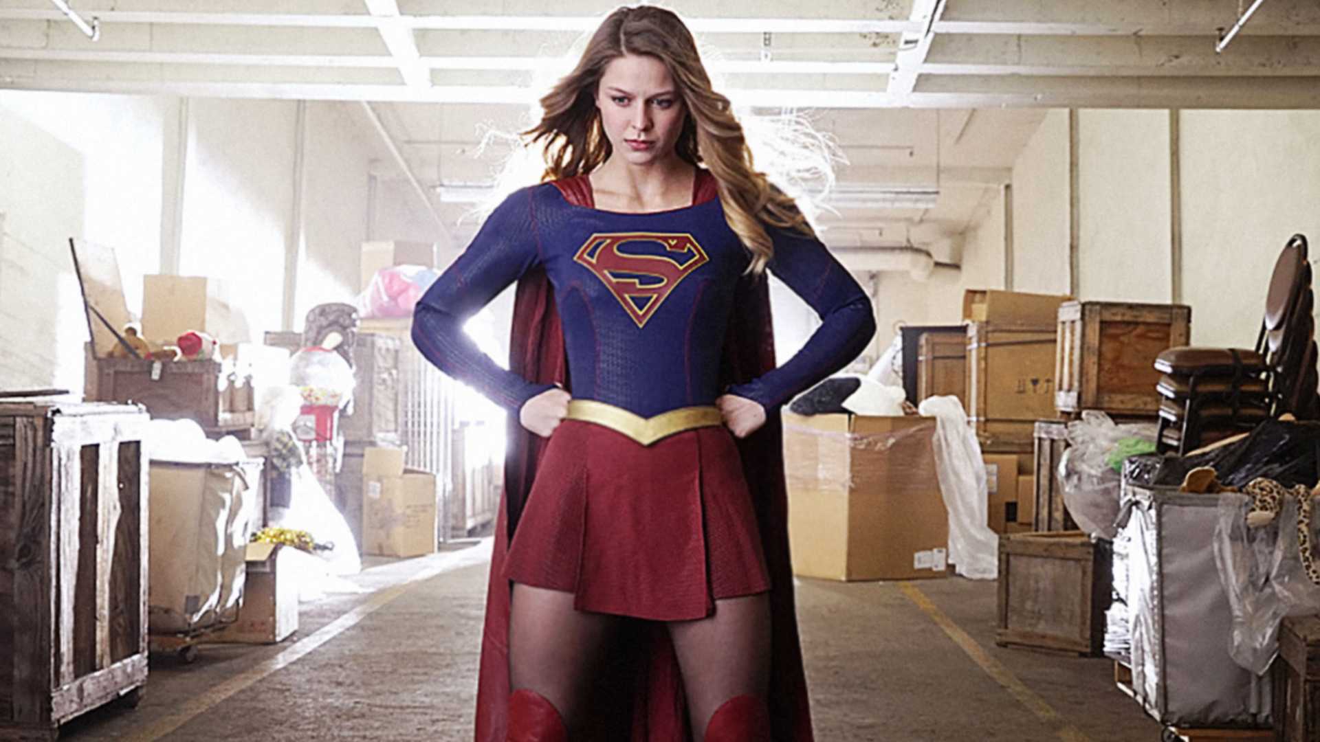 Melissa Benoist in her third costume on Supergirl
