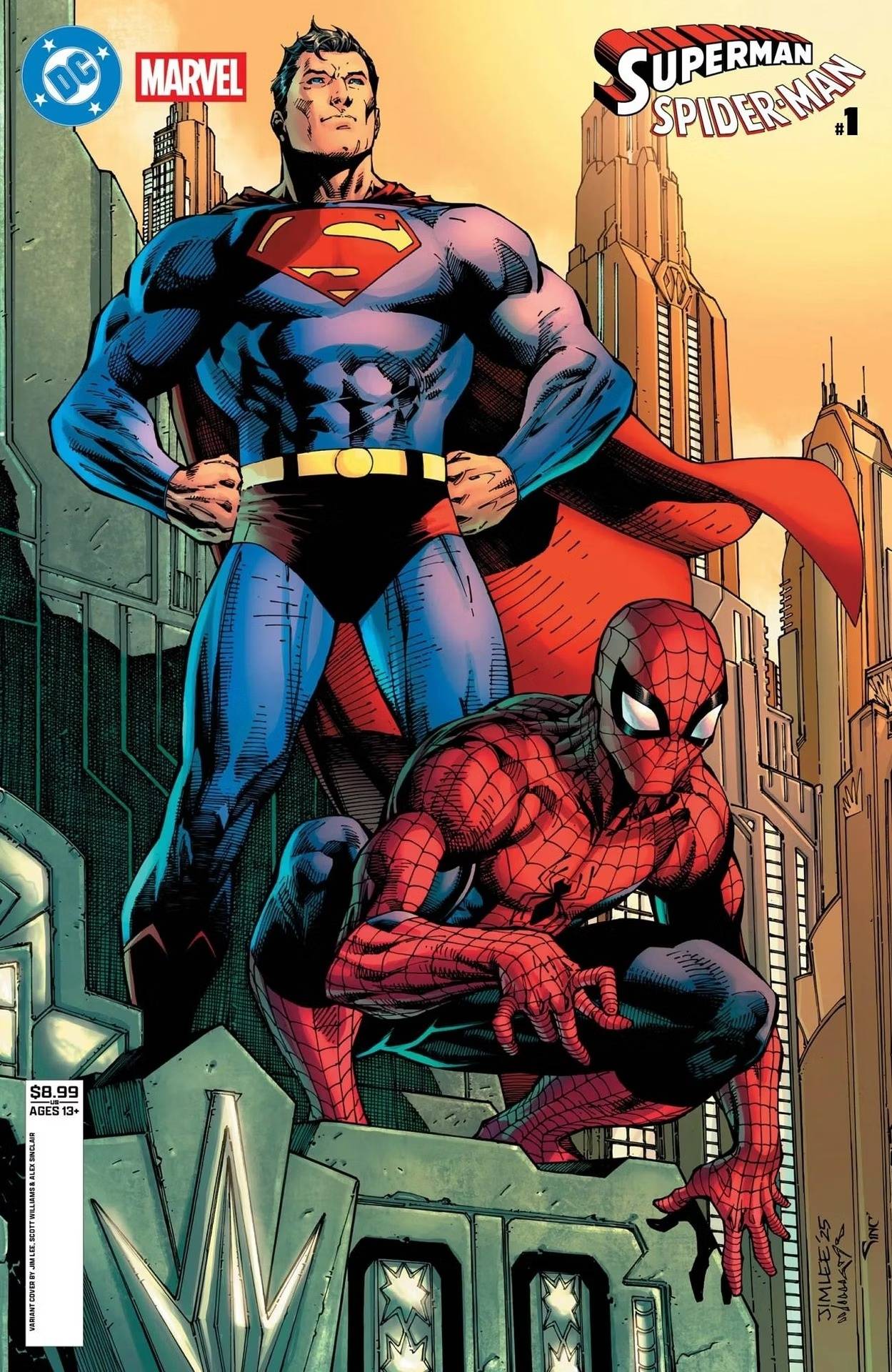 Jim Lee's variant cover on Superman vs. Spider-Man #1