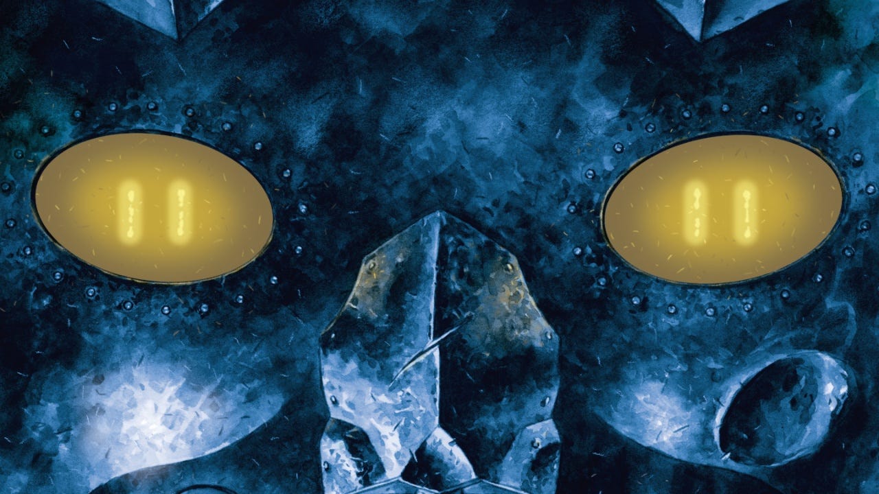 Hellboy Climbs Back In His Giant Mecha Suit in Giant Robot Hellboy Returns