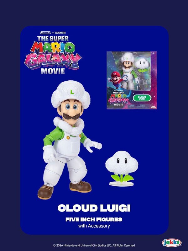 5-inch Super Mario Galaxy Movie Wave 2 figure featuring Mario