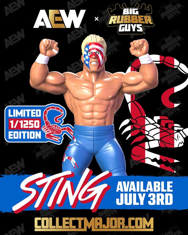 Collect Major AEW x Big Rubber Guys USA Sting Figure