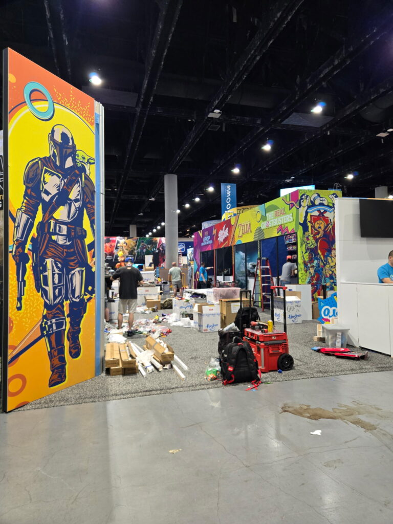 Hasbro booth build at San Diego Comic-Con 2026