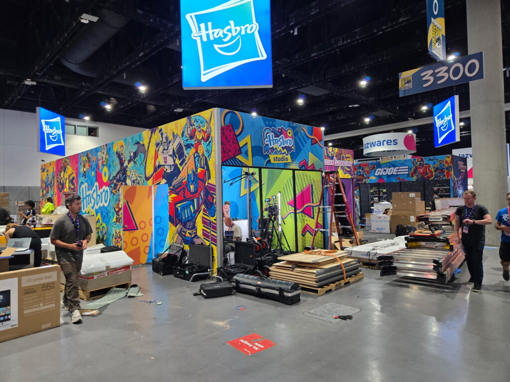Hasbro booth build at San Diego Comic-Con 2026