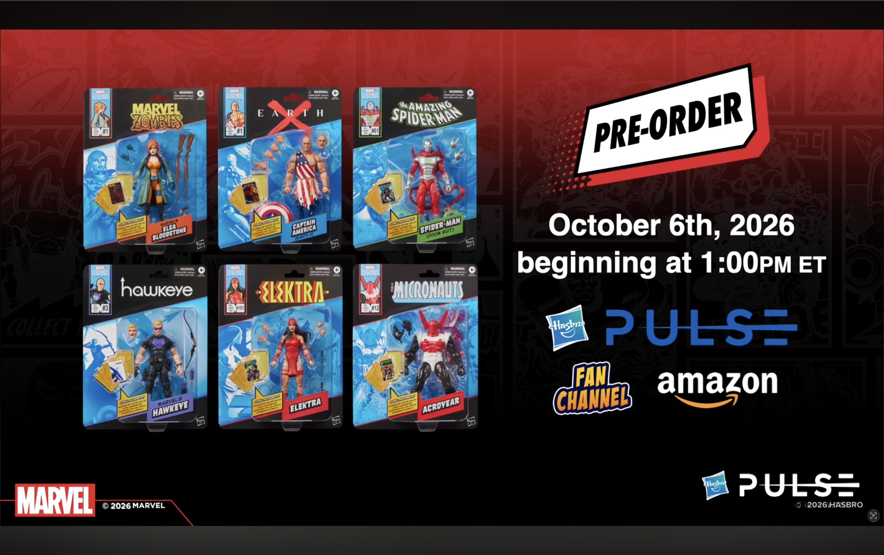 Marvel Legends Mini Comics wave pre-order lineup