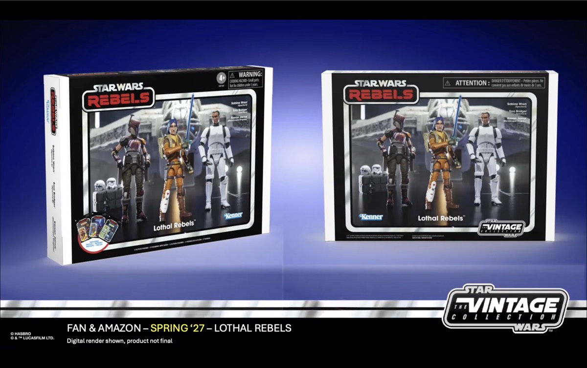 Star Wars Vintage Collection Lothal Rebels figures shown during the Hasbro Pulse Fanstream.